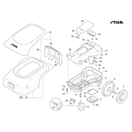 Rubber robot mower headphone models A1000 ORIGINAL STIGA 322122001/1 | Newgardenstore.eu