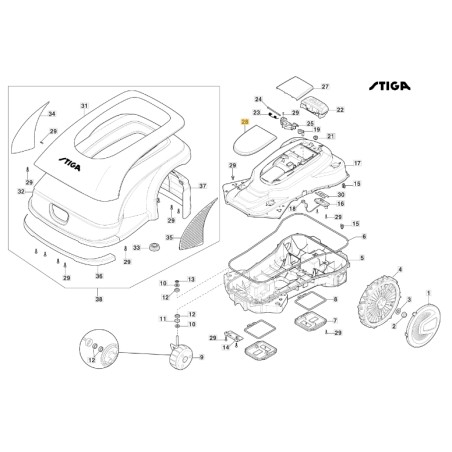 Copertura fissa robot tagliaerba modelli G3600 ORIGINALE STIGA 381110015/0 | Newgardenstore.eu