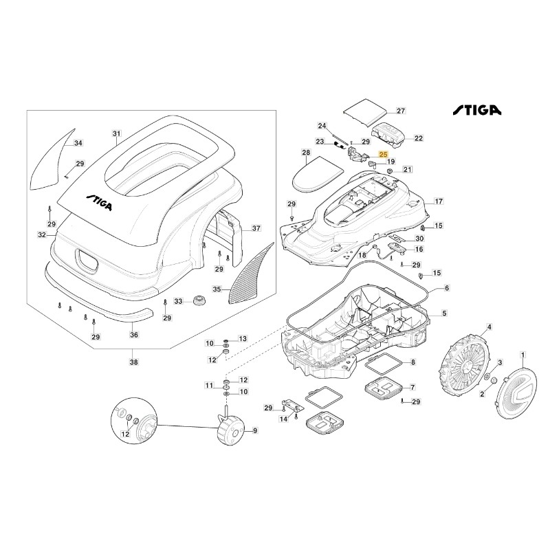 Benutzeroberfläche unterstützt Robotermodelle A3000 ORIGINAL STIGA 322784973/0