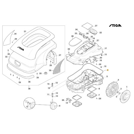 Guarnizione scocca robot tagliaerba modelli A3000 ORIGINALE STIGA 122280006/0 | Newgardenstore.eu