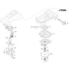 Motorhalterung für Robotermähermesser Modelle A3000 ORIGINAL STIGA 322784975/0