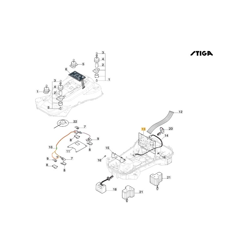 Scheda madre robot tagliaerba modelli A3000 A5000 ORIGINALE STIGA 122720247/0