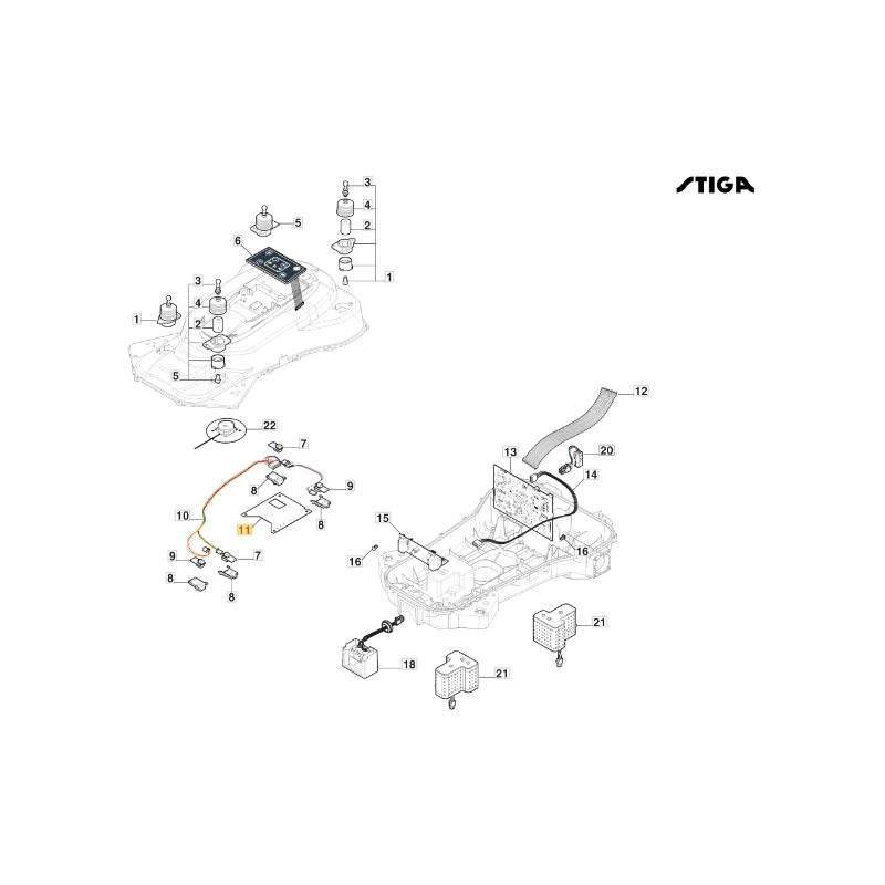 Scheda madre robot tagliaerba modelli A1500 A3000 ORIGINALE STIGA 122720246/0