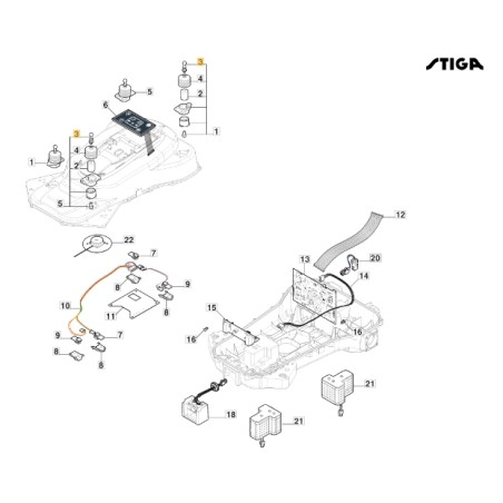 Joint à rotule robot tondeuse modèles A3000 A5000 ORIGINAL STIGA 322745048/0 | Newgardenstore.eu