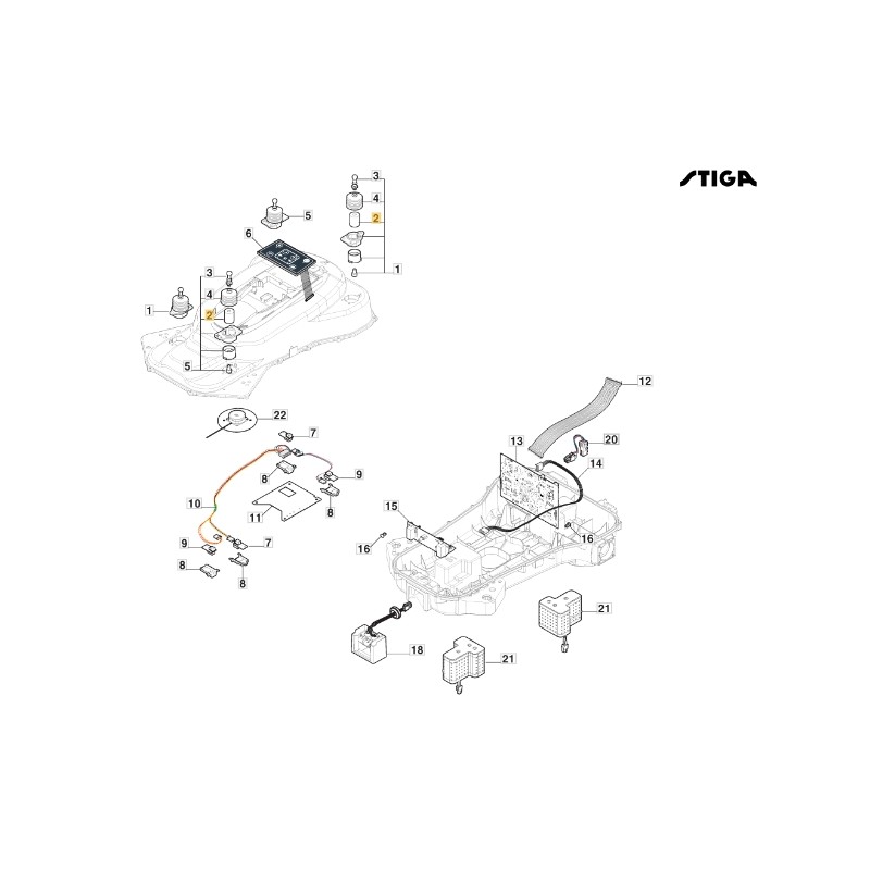 Antivibración robot cortacésped modelos A10000 A3000 ORIGINAL STIGA 322250019/0