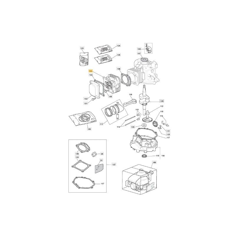 Cabeza de cilindro motor modelos SV200 ORIGINAL STIGA 118550099/0