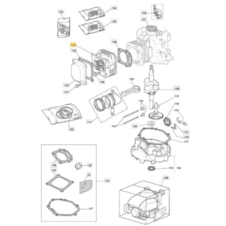 Cabeza de cilindro motor modelos SV200 ORIGINAL STIGA 118550099/0 | Newgardenstore.eu