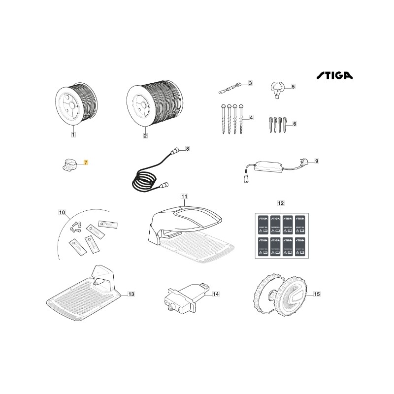 Conectores rápidos 5 piezas robot modelos G1200 ORIGINAL STIGA 1127-0004-01