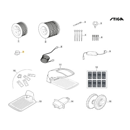 Connecteurs rapides 5 pièces robot modèles G1200 STIGA 1127-0004-01 | Newgardenstore.eu