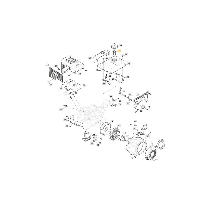 Filtre à carburant moteur modèles LC170F STIGA 118551176/0