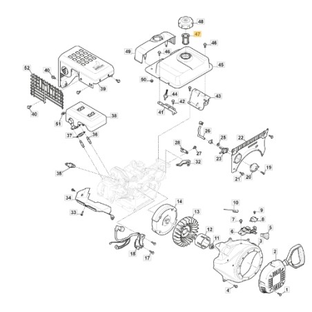 Filtre à carburant moteur modèles LC170F STIGA 118551176/0 | Newgardenstore.eu