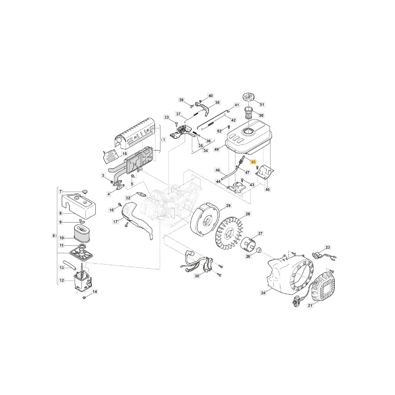 Motortankkupplung Modelle LC170F ORIGINAL STIGA 118552380/0