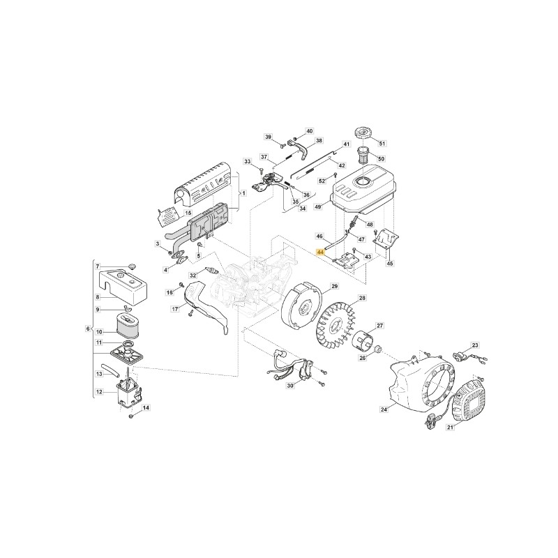 Support de réservoir moteur modèles LC170F STIGA 118551183/0