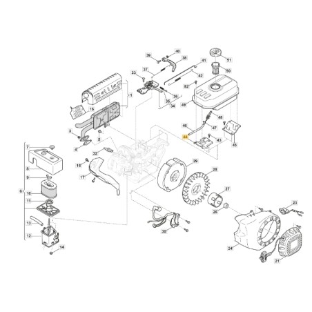 Soporte del depósito de combustible del motor modelos LC170F STIGA 118551183/0 | Newgardenstore.eu