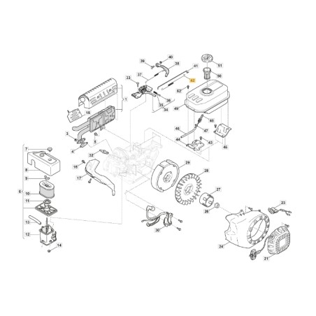 Molla motore modelli LC170F ORIGINALE STIGA 118551180/0 | Newgardenstore.eu