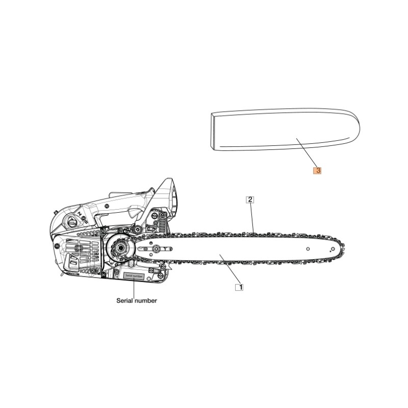 Cubierta de barra ORIGINAL OLEOMAC para motosierra GS 180 E - GST 360 3063053R