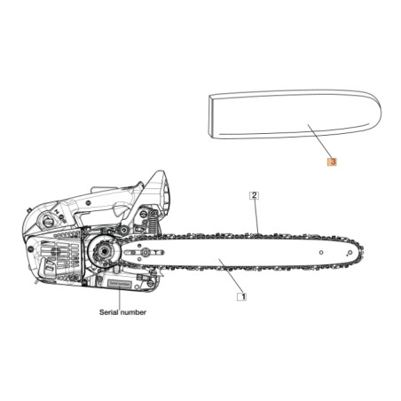 Cubierta de barra ORIGINAL OLEOMAC para motosierra GS 180 E - GST 360 3063053R | Newgardenstore.eu