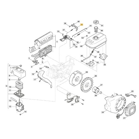 Levier d'accélérateur moteur LC170F ORIGINAL STIGA modèles 118550807/0 | Newgardenstore.eu