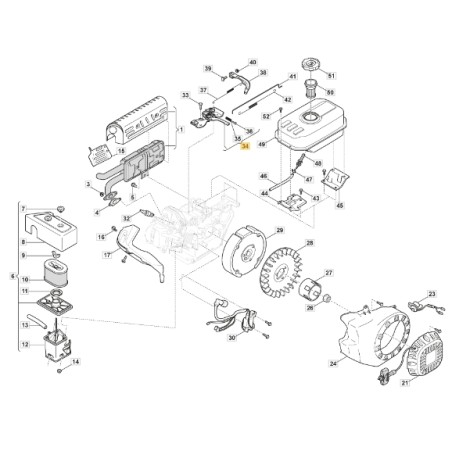 Control del acelerador del motor para LC170F ORIGINAL STIGA modelos 118551181/0 | Newgardenstore.eu