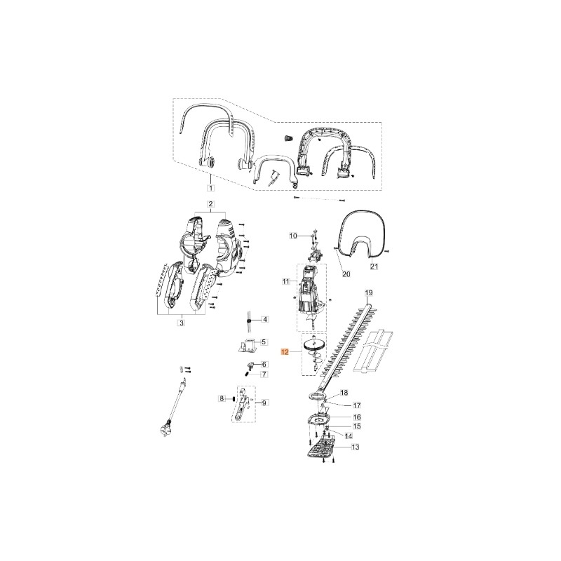 Kit Zahnräder Heckenschere Modelle HC605E ORIGINAL OLEOMAC K43220035