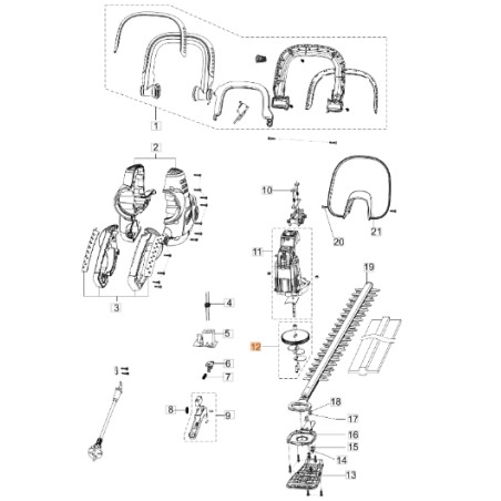 Kit Zahnräder Heckenschere Modelle HC605E ORIGINAL OLEOMAC K43220035 | Newgardenstore.eu