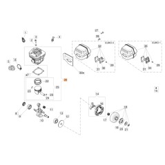 Kettensägezylinder Modelle GS650 GS651 ORIGINAL EMAK 50252011A