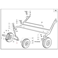 Forcella ruota carrello DX ORIGINALE GIANNI FERRARI per TG TECH 94502101300