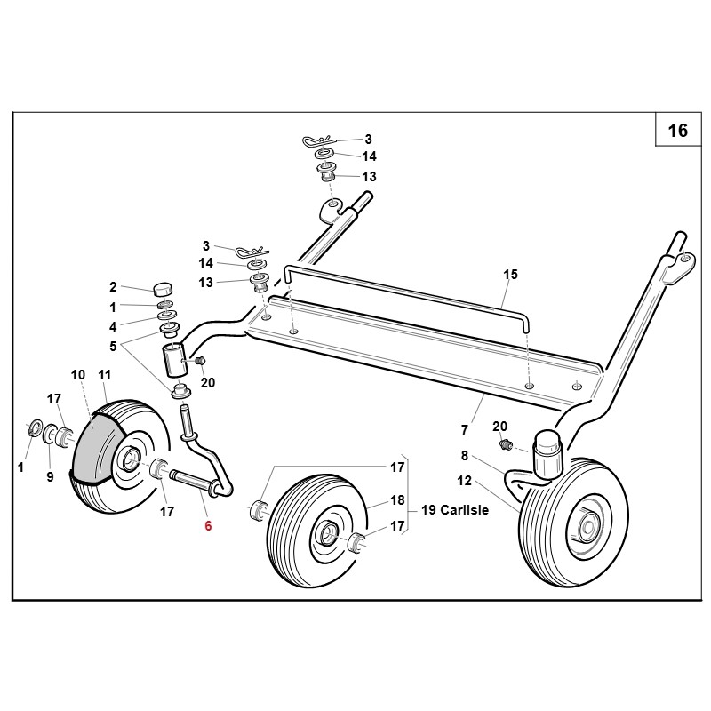 Forcella ruota carrello DX ORIGINALE GIANNI FERRARI per TG TECH 94502101300