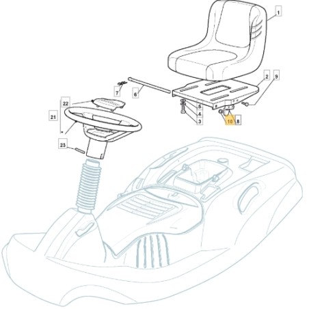 Self-locking tractor nut models 1163X 1172HDX ORIGINAL STIGA 112154330/0 | Newgardenstore.eu