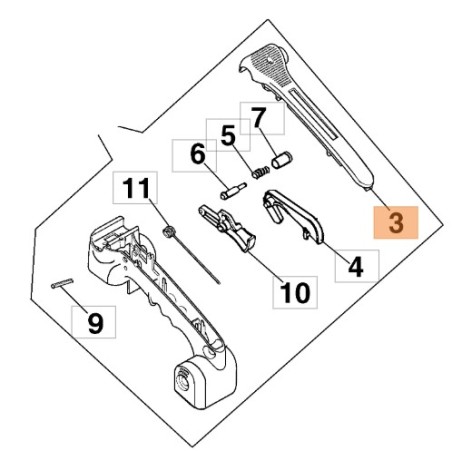 COUVERCLE DE LA POIGNÉE DE LA TRONÇONNEUSE 932 ORIGINAL OLEOMAC 50030249 | Newgardenstore.eu