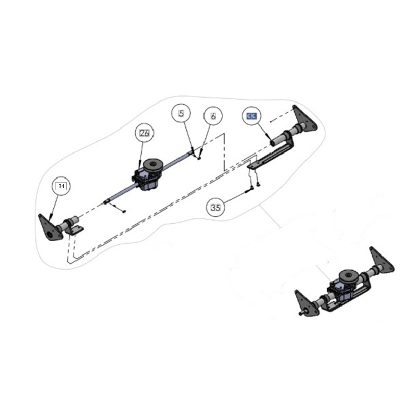 KIT EJE IZQUIERDO + BUJES SEGADORA ORIGINAL GRIN ASM-0127