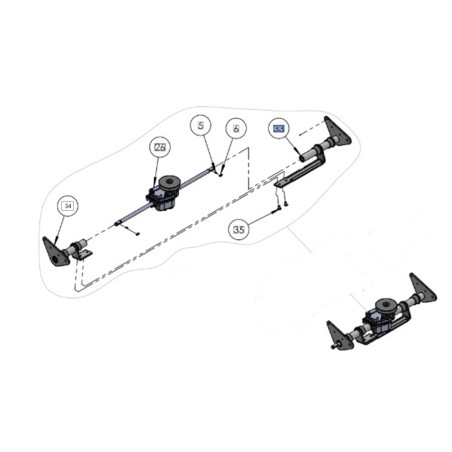 KIT EJE IZQUIERDO + BUJES SEGADORA ORIGINAL GRIN ASM-0127 | Newgardenstore.eu