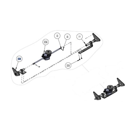 KIT EJE DERECHO + BUJES SEGADORA ORIGINAL GRIN ASM-0128 | Newgardenstore.eu