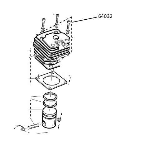 BG45 CHAINSAW CYLINDER AND PISTON KIT ORIGINAL AMA 64032 | Newgardenstore.eu