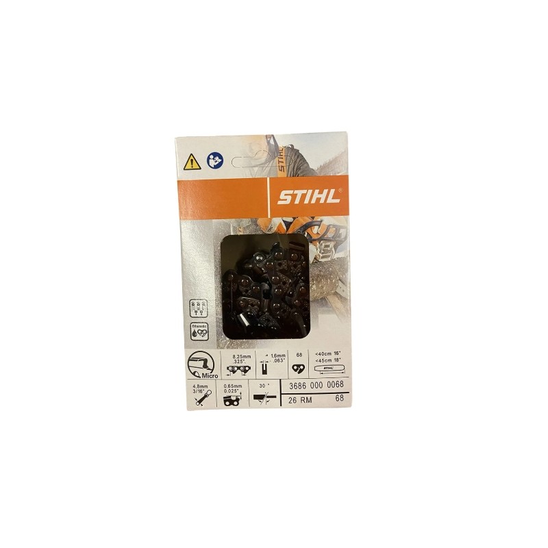 Chaîne 68 mailles 1.6 mm 325'' ORIGINAL STIHL pour tronçonneuse GTA26 3686-000-0068