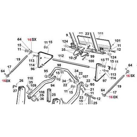 Tête fil. bretelle élévateur GIANNI FERRARI tracteur Turbograss 01.90.00.0531 | Newgardenstore.eu