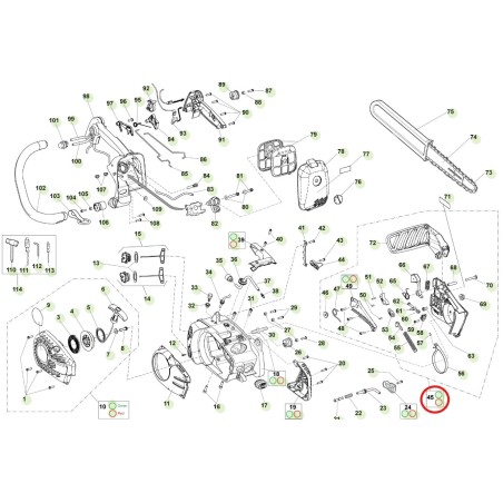 Kit carter brake green ORIGINAL ACTIVE chainsaw 39.39 036040 | Newgardenstore.eu