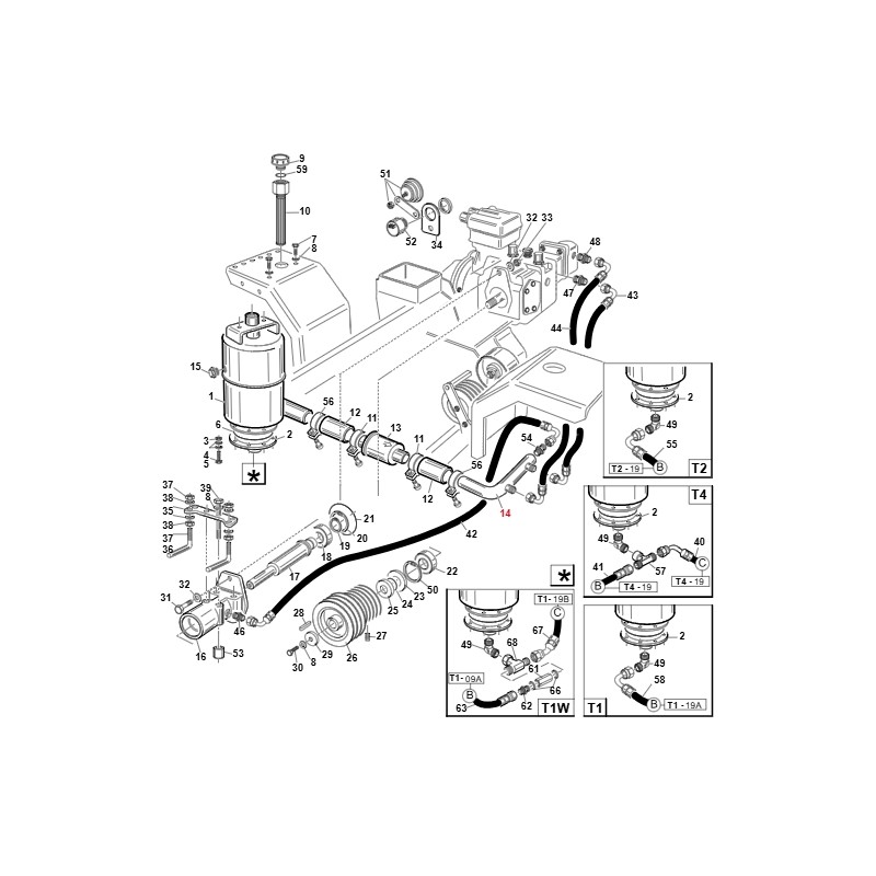 Raccord de tuyau réservoir pompe GIANNI FERRARI tracteur TURBO4 01.50.00.5430