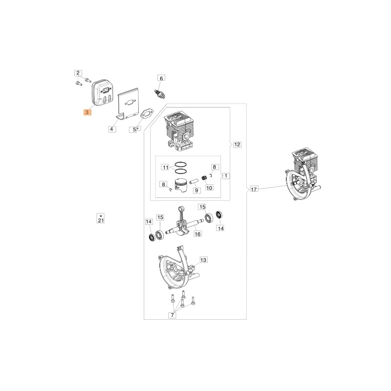 Marmitta in acciaio inox soffiatore modelli BV250 ORIGINALE OLEOMAC 56600097BR