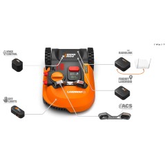 Tondeuse robot WORX WR165E avec base de chargement et batterie pour jusqu'à 500 m².