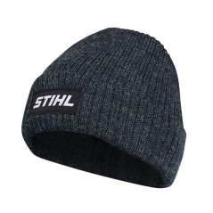 Gorro de punto grueso de invierno en lana gris con parche logo ORIGINAL STIHL