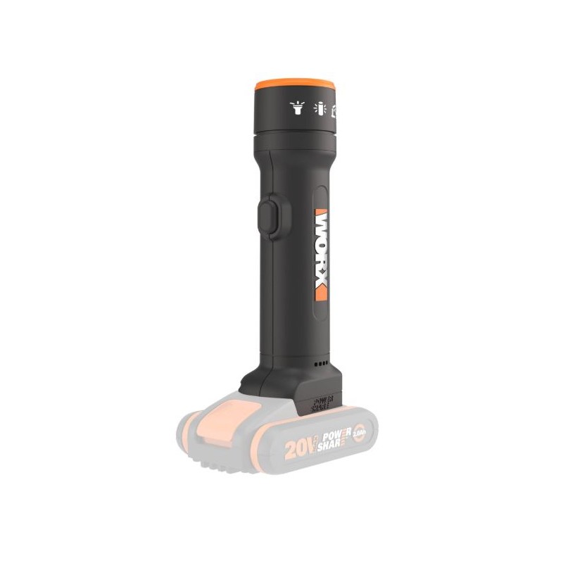 WORX WX027.9 510-480-220-120 Lumen 20V LED-Taschenlampe ohne Akku und Ladegerät