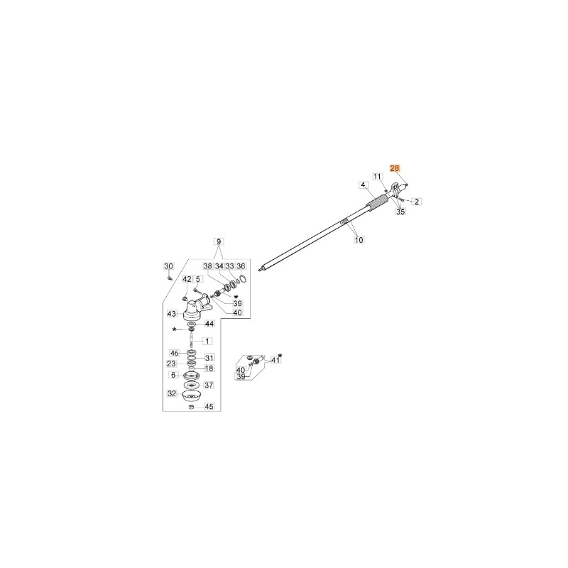 Antriebswelle Schere Modelle BC350T ORIGINAL OLEOMAC 61202109R