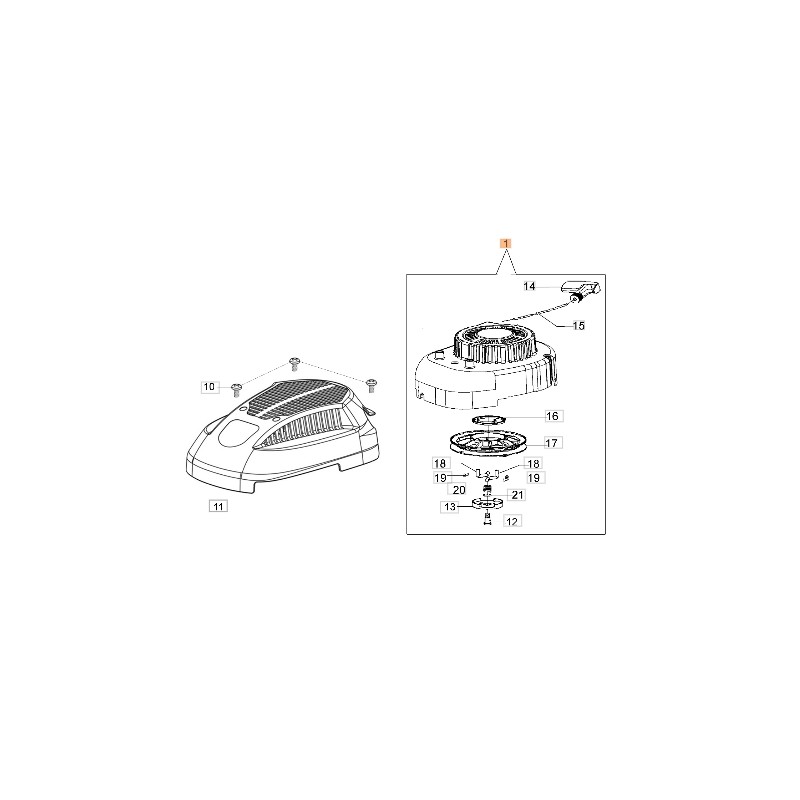 Arranque de cortacésped modelos G53PK G53TK ORIGINAL OLEOMAC L66150248