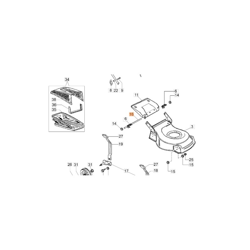 Bolt gate mower models G44P ORIGINAL OLEOMAC 66110026R