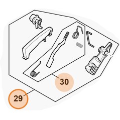 ENSEMBLE D'ÉLÉMENTS DE CONTRÔLE TRONÇONNEUSE MODELES MSA 60 C-B MSA 70 C-B ORIGINAL STIHL MA040073800