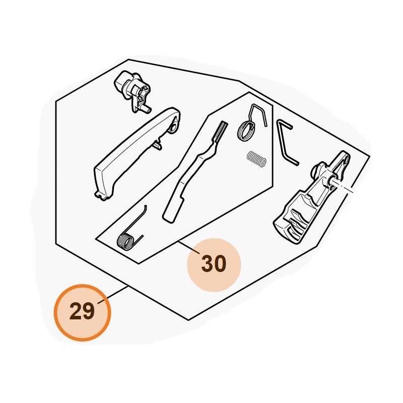 ENSEMBLE D'ÉLÉMENTS DE CONTRÔLE TRONÇONNEUSE MODELES MSA 60 C-B MSA 70 C-B ORIGINAL STIHL MA040073800