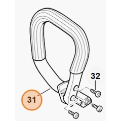 Manico tubolare motosega modelli MSA60 MSA140 ORIGINALE STIHL 1254-791-1700 | Newgardenstore.eu