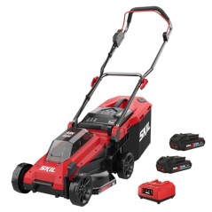 SKIL 0130BA cordless push mower with 2 20V batteries and charger