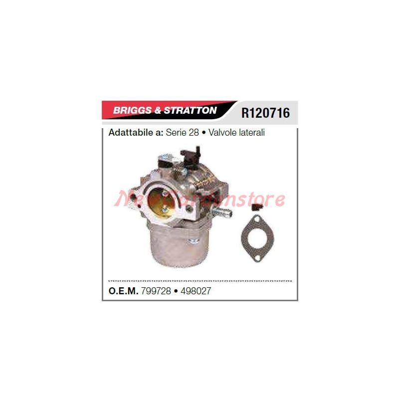 Carburateur B&S tondeuse série 28 valves latérales R120716